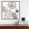 Think Neutral 02A (Floral) by Lisa Audit 16-in. W x 16-in. H. Canvas Wall Art Print Framed in Grey